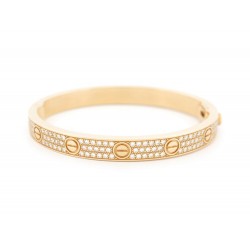 NEUF BRACELET CARTIER LOVE PAVE 17CM OR JAUNE 18K ET DIAMANTS BOITE NEW 43500€