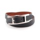 BRACELET HERMES BEHAPI DOUBLE TOUR 17 CM CUIR NOIR ET MARRON LEATHER JEWEL 300€