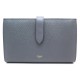 NEUF PORTEFEUILLE CELINE 10B633 LARGE STRAP WALLET EN CUIR GRAINE GRIS NEW 580€