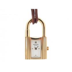 MONTRE HERMES KELLY CLOCHETTE KE1.210 20 MM QUARTZ PLAQUE OR ET CUIR WATCH 2150€