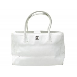 SAC A MAIN CHANEL EXECUTIVE MM EN CUIR GRAINE BLANC WHITE LEATHER HAND BAG 3700€