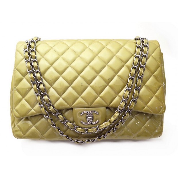 SAC A MAIN CHANEL CLASSIQUE TIMELESS MAXI JUMBO CUIR VERNIS DORE HAND BAG 9450€