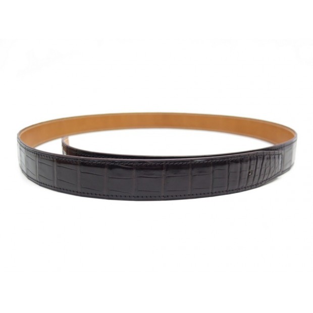 NEUF LIEN DE CEINTURE T105 COMPATIBLE BOUCLE HERMES 32MM EN CUIR DE CROCODILE