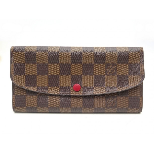 NEUF PORTEFEUILLE LOUIS VUITTON EMILIE EN TOILE DAMIER EBENE NEW WALLET 500€