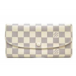 PORTEFEUILLE LOUIS VUITTON EMILIE TOILE DAMIER AZUR PORTE MONNAIE WALLET 500€