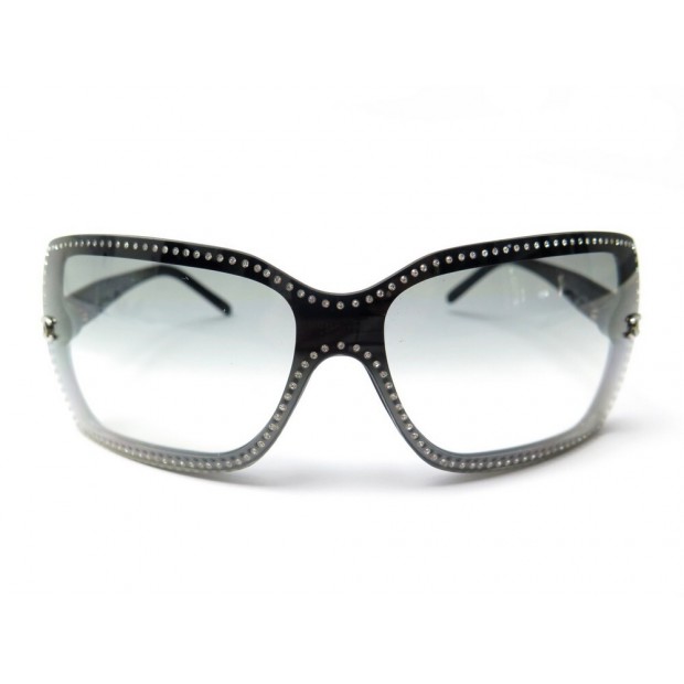 LUNETTES DE SOLEIL CHANEL MASQUE STRASS 5065-B NOIR + ETUI SUNGLASSES 430€