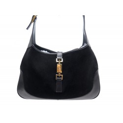 SAC A MAIN GUCCI JACKIE EN CUIR ET DAIM NOIR LEATHER & SUEDE HAND BAG PURSE 780€