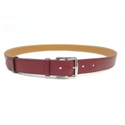 NEUF CEINTURE HERMES ETRIVIERE 32 T95 CUIR TOGO ROUGE BOUCLE PALLADIE BELT 700€