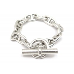 BRACELET HERMES CHAINE ANCRE TGM 11 MAILLONS T16 EN ARGENT MASSIF JEWEL 1120€