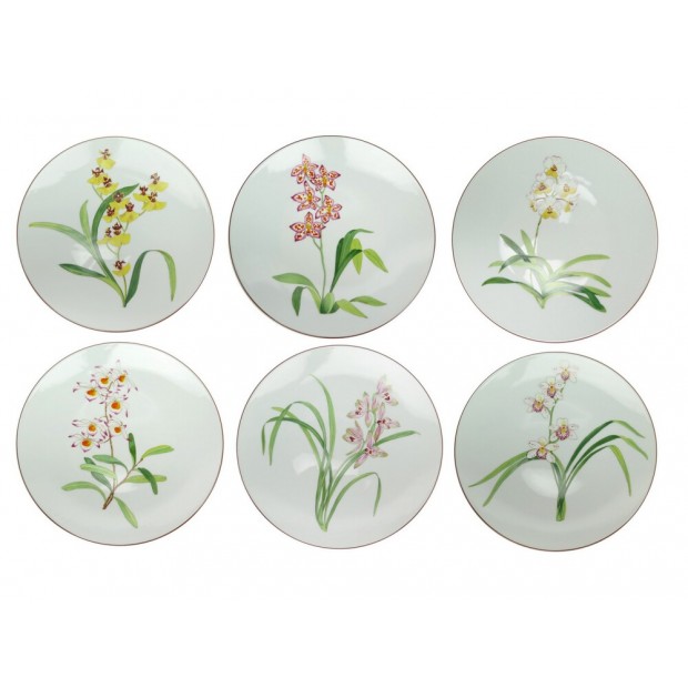 LOT DE 6 ASSIETTES PLATES HERMES JARDIN DES ORCHIDEES 26CM NUMEROS 2 3 4 5 6€