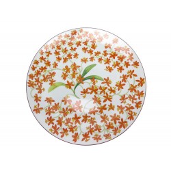 NEUF PLAT A TARTE HERMES JARDIN DES ORCHIDEES 32CM NUMERO 1 EPIDENDRUM PLATE