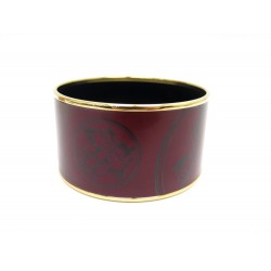 NEUF BRACELET HERMES MANCHETTE EX LIBRIS XL 15CM EN EMAIL DORE NEW BANGLE 615€