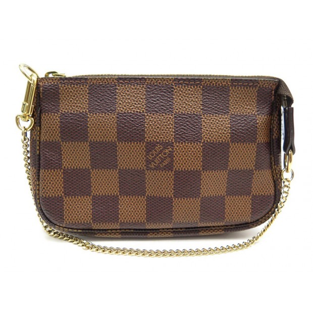 NEUF MINI POCHETTE ACCESSOIRES LOUIS VUITTON N58009 EN TOILE DAMIER EBENE 570€