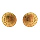 NEUF VINTAGE BOUCLES D'OREILLES CHANEL 1995 ASTROLOGIE ZODIAC LOGO CC EARRINGS