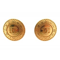 NEUF VINTAGE BOUCLES D'OREILLES CHANEL 1995 ASTROLOGIE ZODIAC LOGO CC EARRINGS