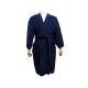 NEUF PEIGNOIR HERMES L 42 EN COTON BLEU MARINE ROBE DE CHAMBRE NEW BATHROBE