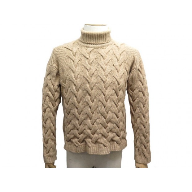 PULL ARNYS TORSADES EN LAINE DE CHAMEAU M 50 BEIGE CAMEL HAIR WOOL SWEATER