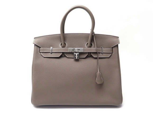 sac a main hermes birkin 35 en cuir togo etoupe