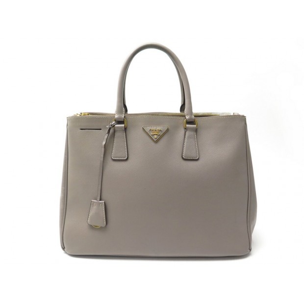 SAC A MAIN PRADA CABAS GALLERIA GM CUIR SAFFIANO TAUPE LEATHER HAND BAG 2900€