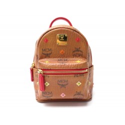 SAC A DOS MCM STARK BEBE BOO MMK9SVE36CA001 TOILE & CUIR CAMEL BACKPACK 850€