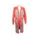 NEUF VESTE HERMES CARDIGAN LONG BRIDE DE COUR KIMONO L 42 SOIE ORANGE NEW 2500€