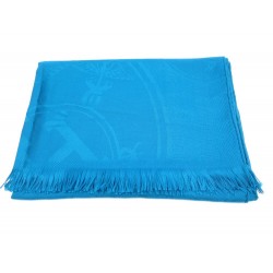 NEUF CHALE HERMES NEW LIBRIS EN CACHEMIRE ET SOIE TURQUOISE ECHARPE SCARF 890€