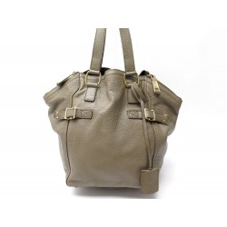 SAC A MAIN YVES SAINT LAURENT DOWNTOWN 213317 EN CUIR GRAINE KAKI HAND BAG 1270€