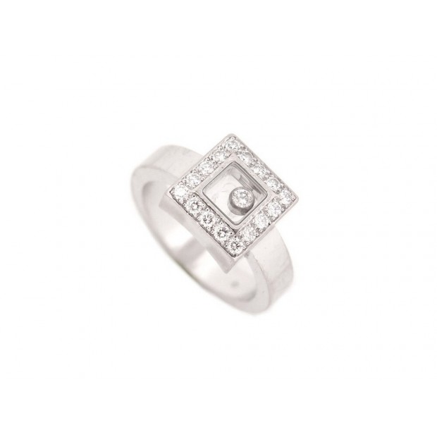 BAGUE CHOPARD HAPPY DIAMOND 82/2896-20 TAILLE 54 OR BLANC 18K DIAMANT RING 4350€