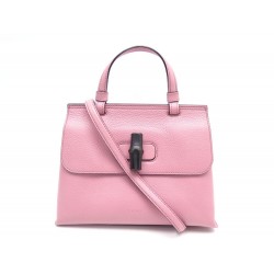 NEUF SAC A MAIN GUCCI BAMBOO DAILY 370831 EN CUIR ROSE LEATHER HAND BAG 1300€