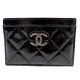 PORTE CARTES CHANEL CLASSIQUE TIMELESS LOGO CC CUIR VERNIS NOIR CARD HOLDER 390€