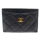 PORTE CARTES CHANEL CLASSIQUE TIMELESS LOGO CC CUIR AGNEAU NOIR CARD HOLDER 390€