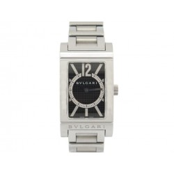 MONTRE BULGARI RETTANGOLO RT39S 39 MM QUARTZ ACIER PALLADIE STEEL WATCH 2400€