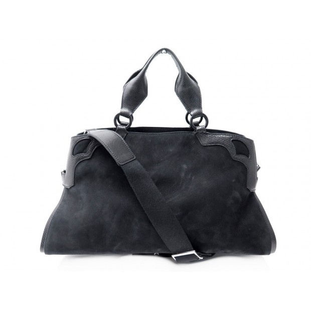 SAC A MAIN CARTIER MARCELLO MM BANDOULIERE EN CUIR SUEDE NOIR HAND BAG 1800€