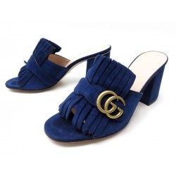 CHAUSSURES GUCCI MARMONT GG KID SCAMOSCIATO 453495 39 IT 40 FR DAIM SHOES 650€