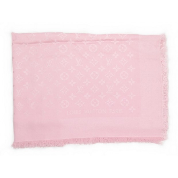 CHALE LOUIS VUITTON MONOGRAM M76632 SOIE & LAINE ROSE + BOITE FOULARD SCARF 435€