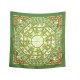 NEUF FOULARD HERMES FLEURS D'HIVER LAROCHE CARRE 90 EN SOIE VERT SILK SCARF 410€