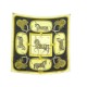 FOULARD HERMES GRAND APPARAT EUDEL CARRE 90 EN SOIE JAUNE YELLOW SILK SCARF 410€