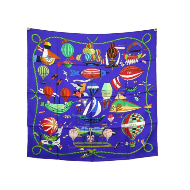 NEUF FOULARD HERMES LES FOLIES DU CIEL DUBIGEON CARRE 90 SOIE SILK SCARF 410€