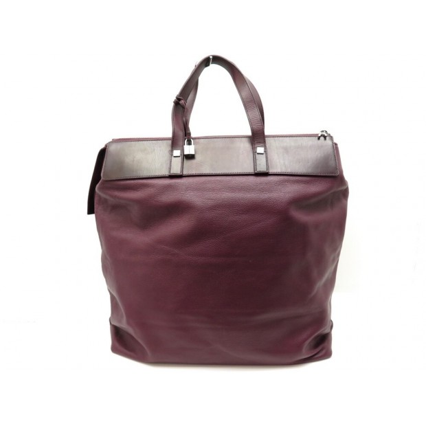 VINTAGE SAC DE VOYAGE YVES SAINT LAURENT CABAS CUIR BORDEAUX TRAVEL BAG 1650€