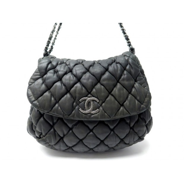 SAC A MAIN CHANEL HOBO EN CUIR MATELASSE NOIR LOGO CC QUILTED BAG PURSE 9700€