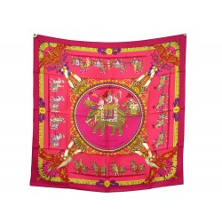 NEUF FOULARD HERMES CAPARACONS DE LA FRANCE ET L'INDE CARRE 90 SOIE SCARF 410€