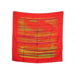 FOULARD HERMES FAUBOURG EXPRESS RYBALTCHENKO CARRE 90 SOIE ROUGE SILK SCARF 410€