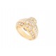 BAGUE T 51 EN OR JAUNE 18K 11GR SERTIE DE 54 DIAMANTS 1.68CT GOLD DIAMONDS RING