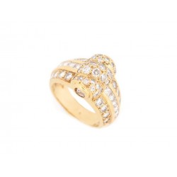 BAGUE T 51 EN OR JAUNE 18K 11GR SERTIE DE 54 DIAMANTS 1.68CT GOLD DIAMONDS RING