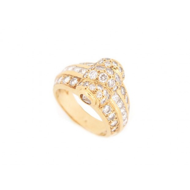 BAGUE T 51 EN OR JAUNE 18K 11GR SERTIE DE 54 DIAMANTS 1.68CT GOLD DIAMONDS RING