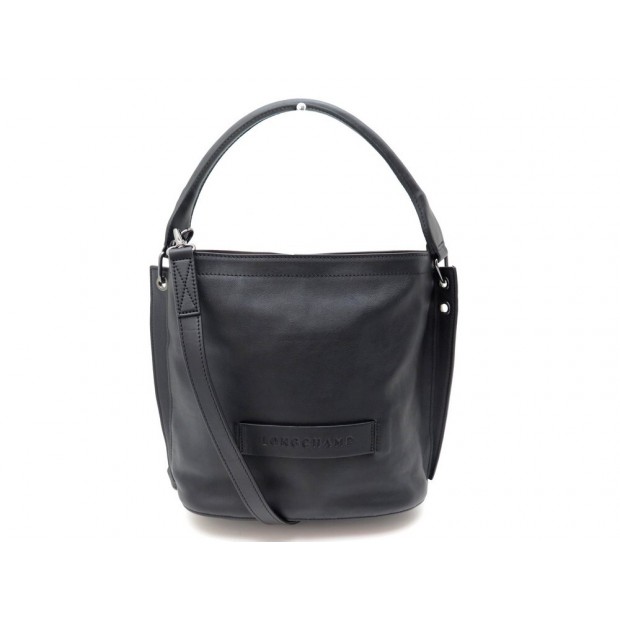 NEUF SAC A MAIN LONGCHAMP 3D L2084772001 BANDOULIERE EN CUIR NOIR HAND BAG 490€