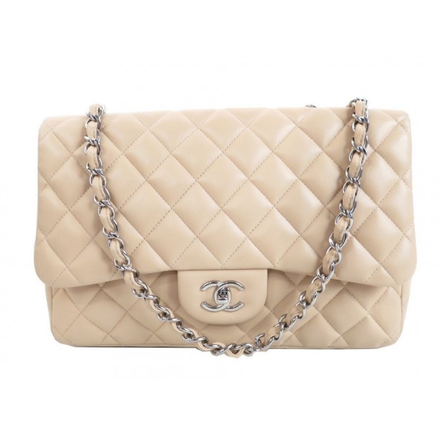 SAC A MAIN CHANEL 2.55 30 CM BEIGE + BOITE 