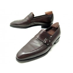 CHAUSSURES JOHN LOBB ALWYN 7E 41 MOCASSINS A BOUCLE EN CUIR MARRON SHOES 1675€