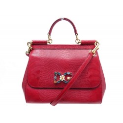 NEUF SAC A MAIN DOLCE & GABBANA SICILY M BANDOULIERE CUIR FACON LEZARD BAG 1550€