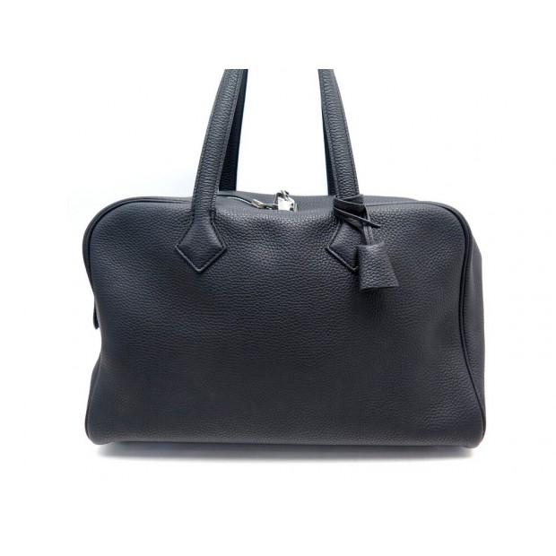 NEUF SAC A MAIN HERMES VICTORIA II FOURRE-TOUT 35 CUIR TOGO NOIR HANDBAG 3900€